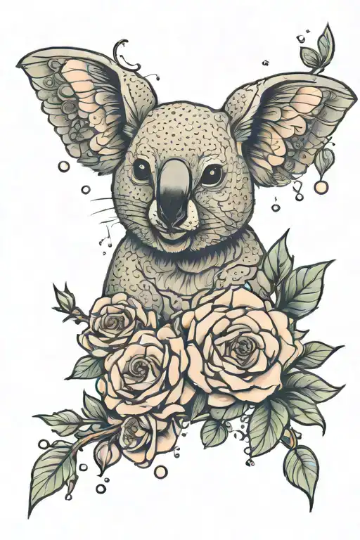 Flowers Roses Koala Humming Bird Bubbles