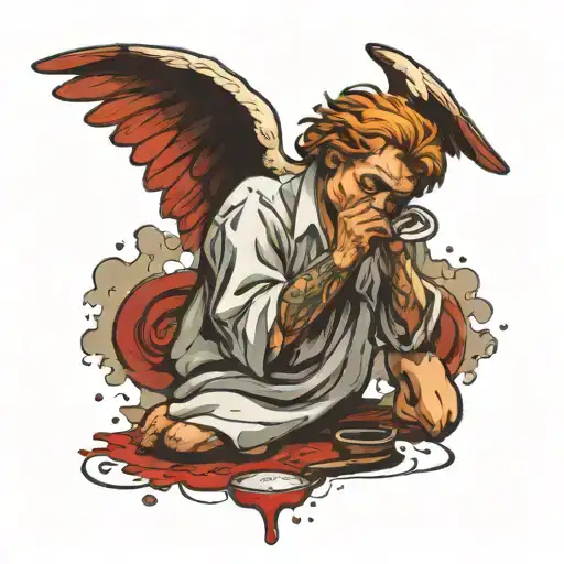 An Angel Snorting Cocaine