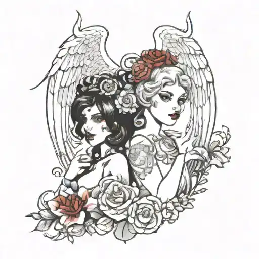 Two Women Angel And Devil