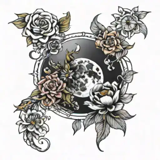 Moon Phases With Flowers