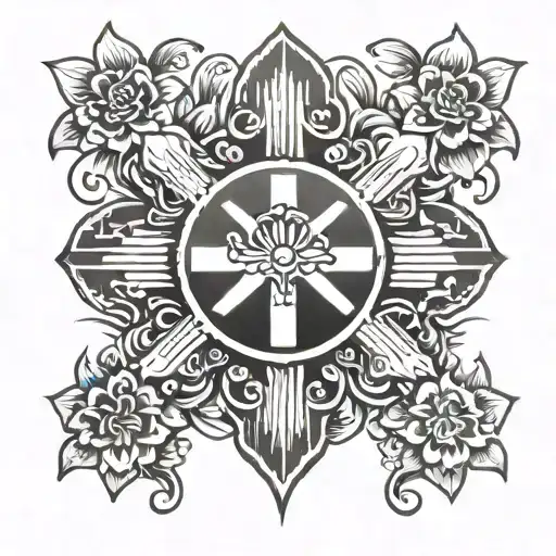 Ems Symbol With Flowers