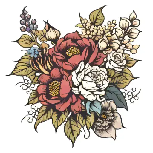 4 Different Flowers Bunched Together Symbolizing