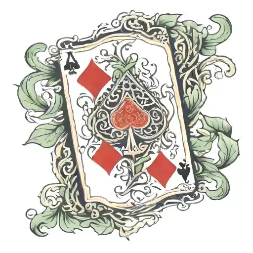 An Ace Of Spades Card Being Wrapped By Vines