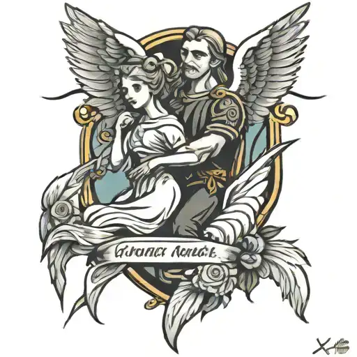 Girl Guardian Angel Held By Man