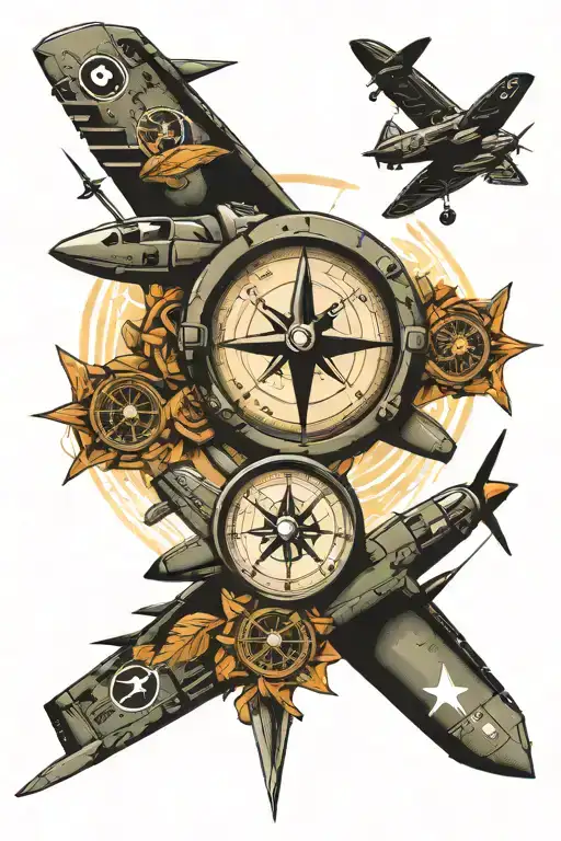 Compass With A-10 Aircraft