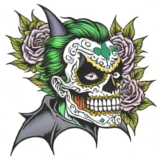 Batman Joker Sugarskull