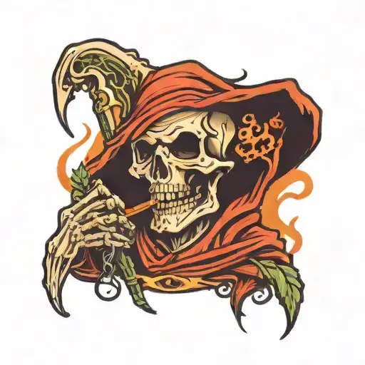 Grim Reaper Smoking Weed