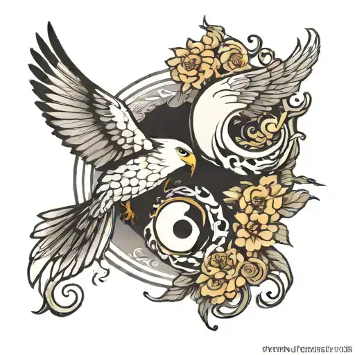 Falcon Eyes Yin Yang Symbol