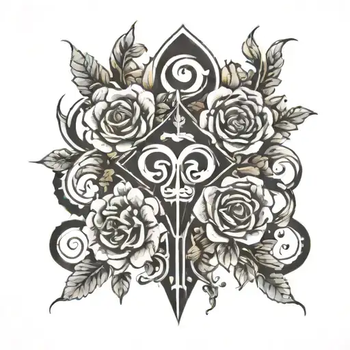 Bdsm Symbol Intergrated With Flowers Growing