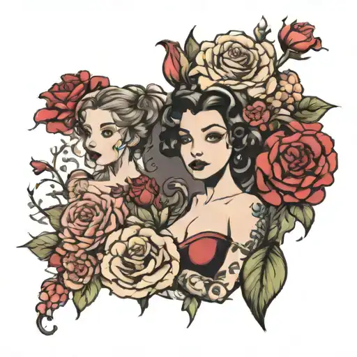 Roses Carnations Marigolds With Disney Characters