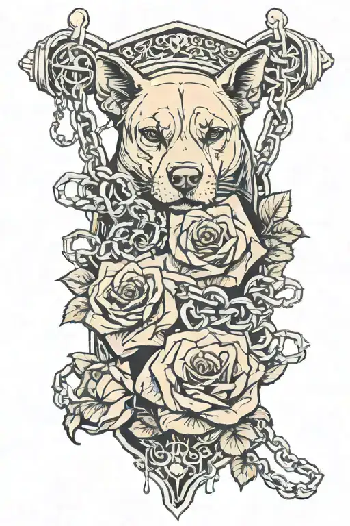 Money And Chains And Dogs And Roses Tattoo
