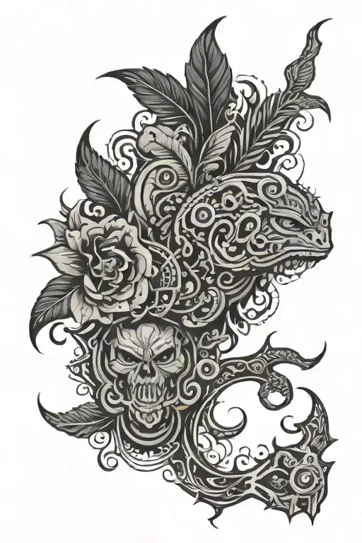 Traditional Aboriginal Art Mixed With A Gothic Dark Style