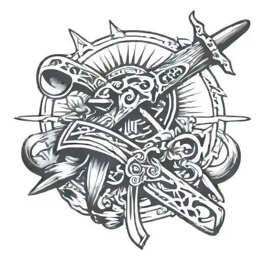 Tomahawk And Musket Symbol