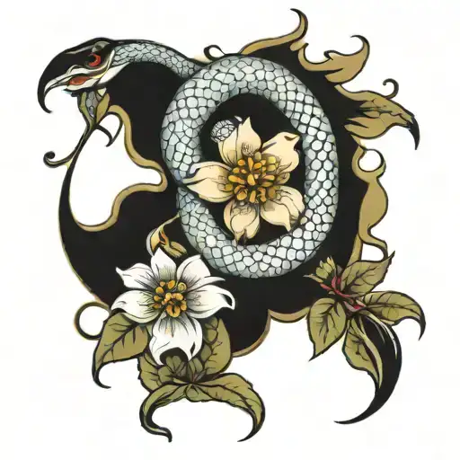 Snakes Flower Women Moon