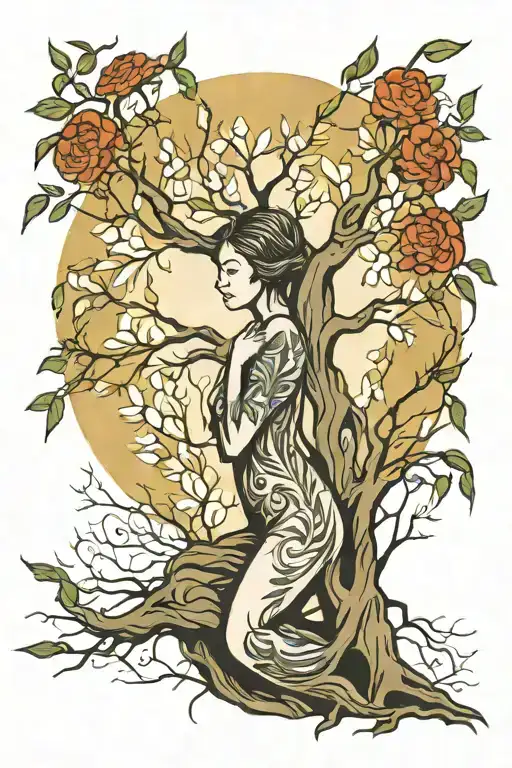 Willow Tree With Women's Body Shaped Like