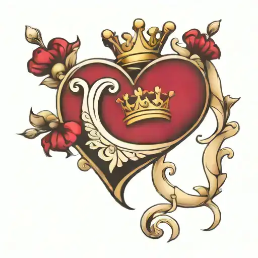 Heart Adorn With Crown