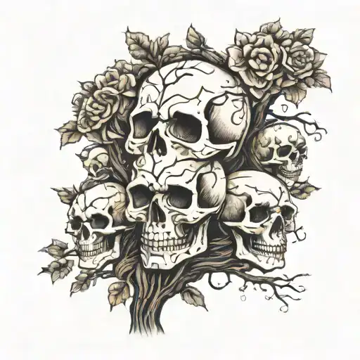 Skull Family Tree Father Mother Son Son Daughter
