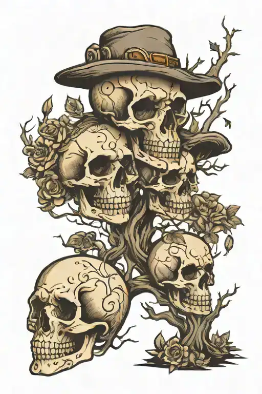 Skull Family Tree Father Mother Son Son Daughter