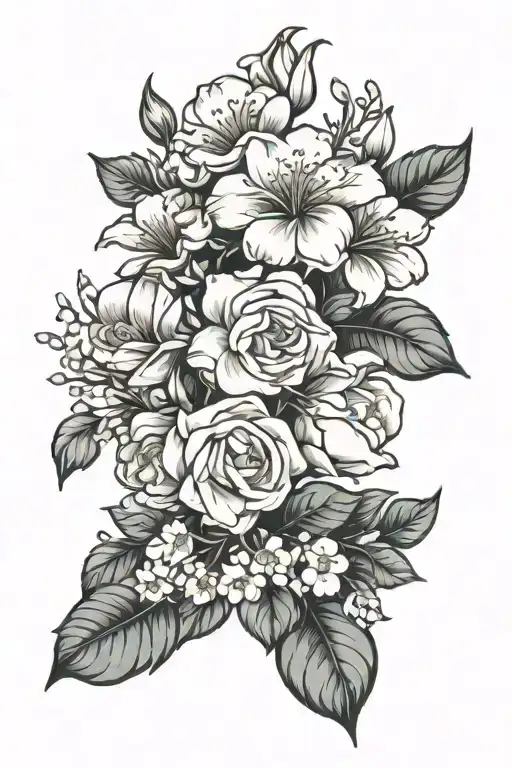 February July Birth Flower Bouquet