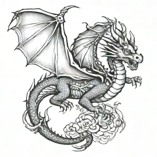 Dragon Flying Bewteen Realms