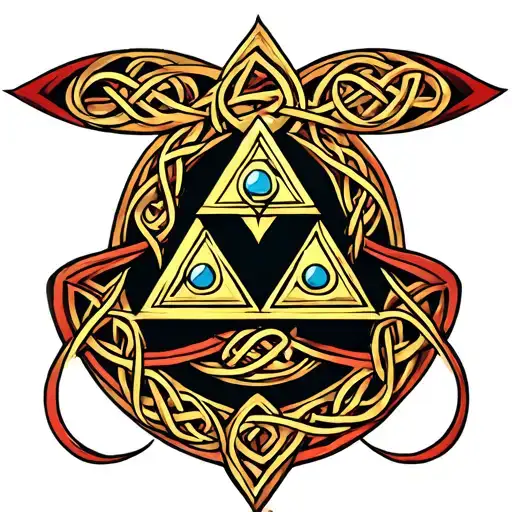 Triforce From Legend Of Zelda With A Celtic Knot