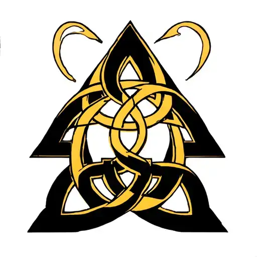 Triforce From Legend Of Zelda With A Celtic Knot Intertwined