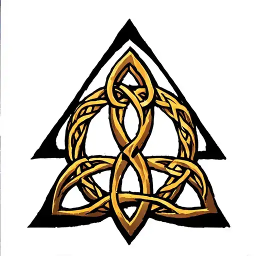 Triforce From Legend Of Zelda With A Celtic Knot Intertwined