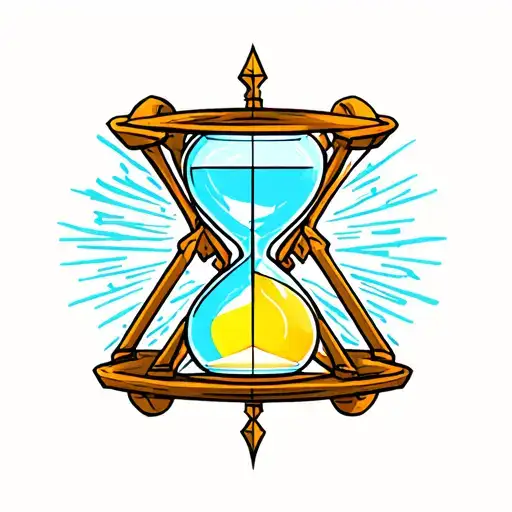 Triforce From Zelda With An Hourglass That Is Half Full