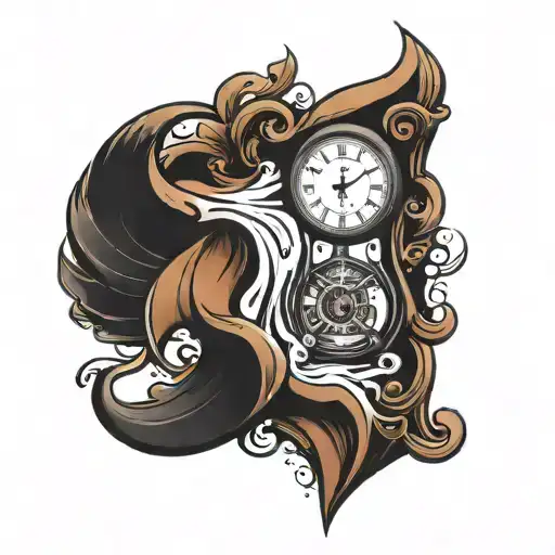 Clock With Hour Glass Inside