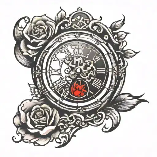 Clock With Hour Glass Inside