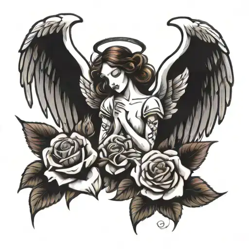 Angel With Roses