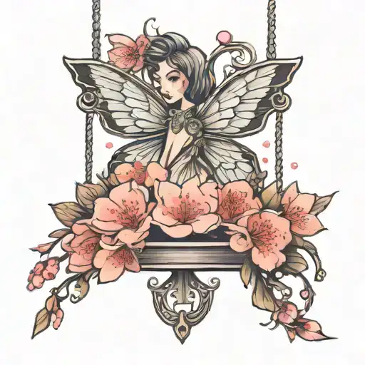 A Fairy Wings Cherry Blossom Swing