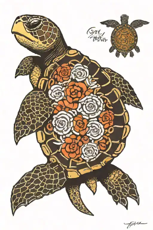 Sea Turtle With Mayan Calendar