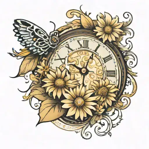 Clock And Daisy With The Name James