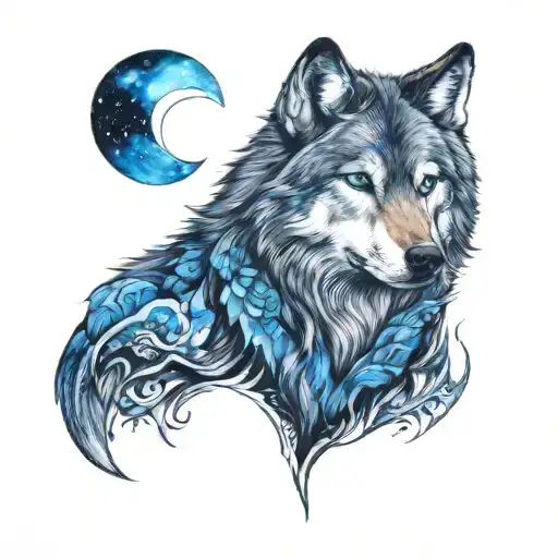 Wolf With Blue Eyes In Alaska