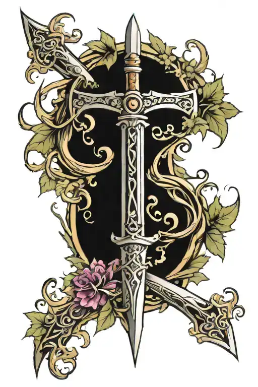 Sword Sorrounded By Vines