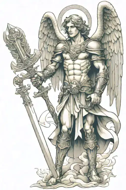 Archangel Michael With Sword And Scales Of Justice