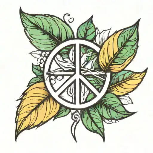 A Symbol Of Peace With A Leaf