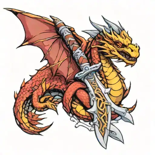 House Of Dragon Silverwing Wrapped Around A Sword