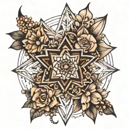 Crystal Moon Star Mandela Flowers Intertwined