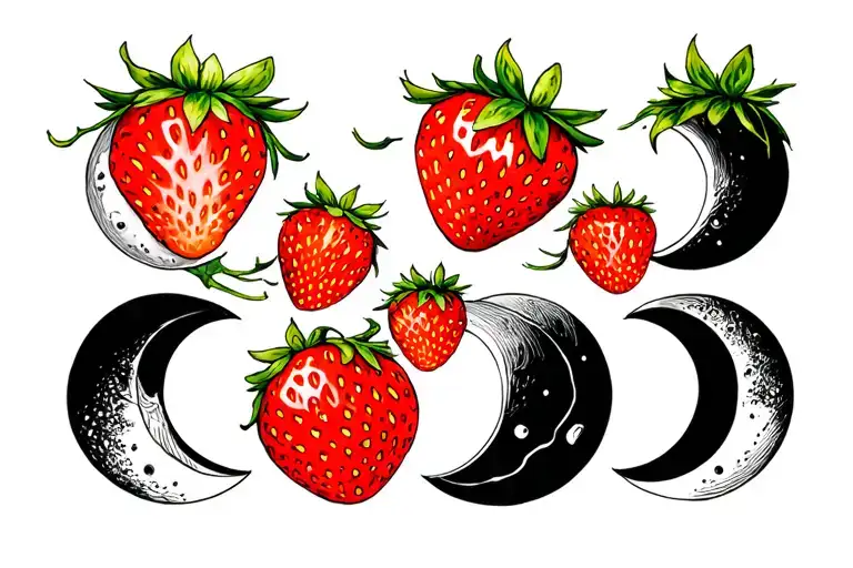 Moon Phases As Strawberries