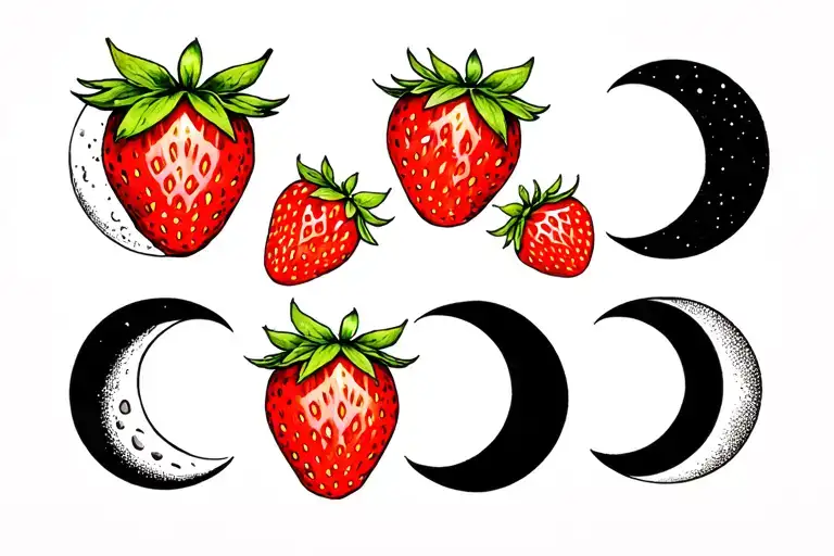 Moon Phases As Strawberries