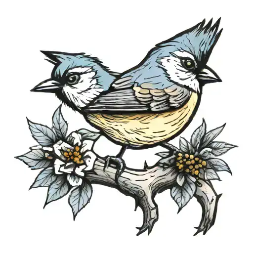 Titmouse Bird On A Branch