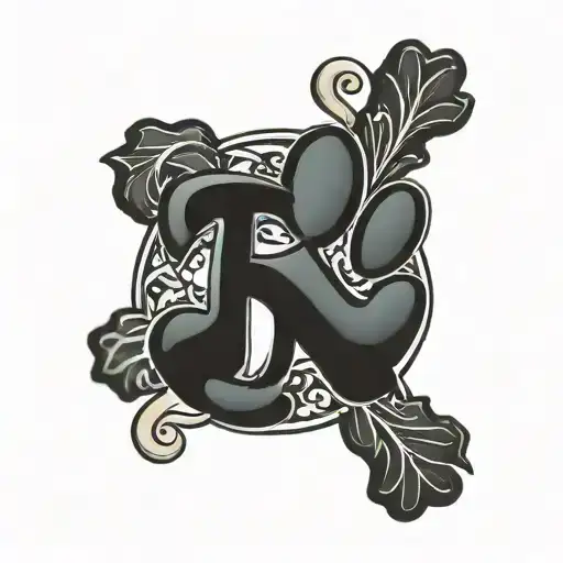 Dog Paw Print With Letter F