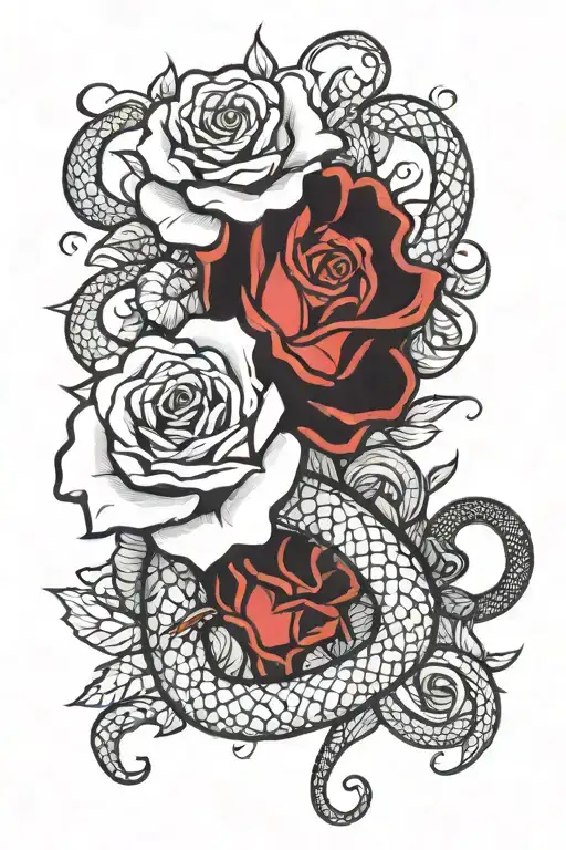 Upside Down Rose With Snake Wrapping