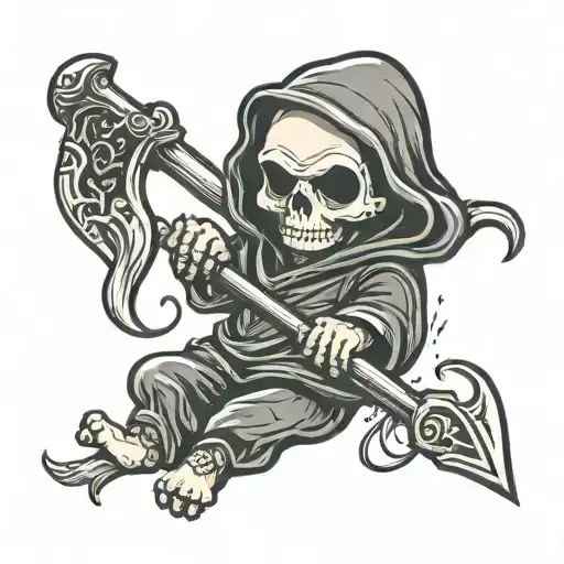 Baby Grim Reaper With Scythe