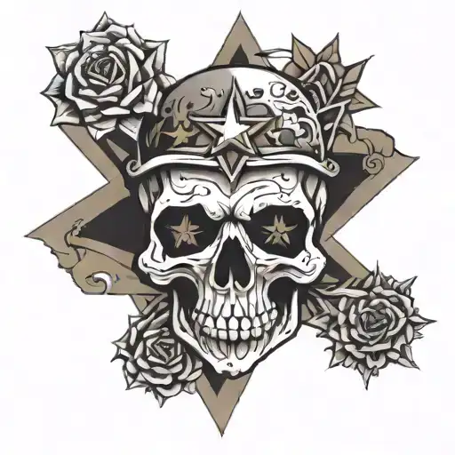 Skull Inside A Star Reliatic