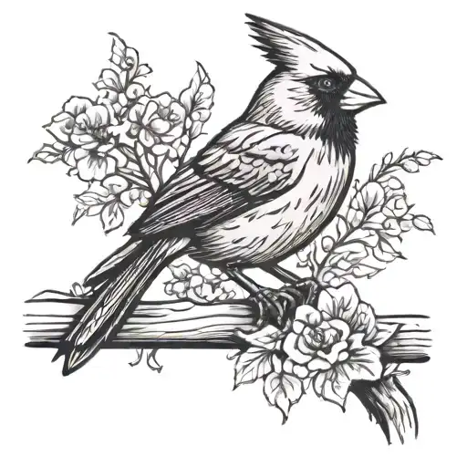 Cardinal Sitting On A Fence