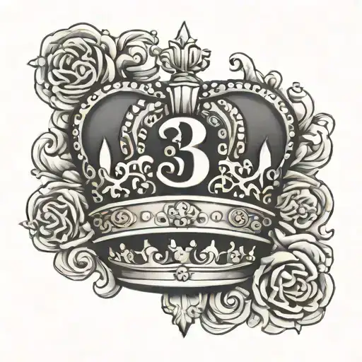 Number 33 In Shape Of Crown