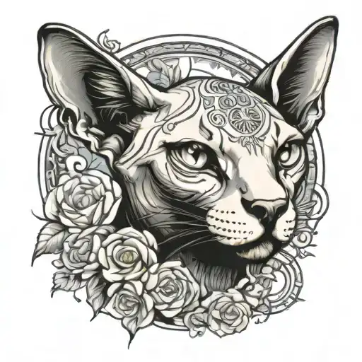 Sphynx And Moon Surrounded